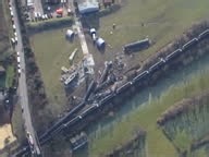 Selby train crash - Hart jailed for 5 years; ITN Derailed train...