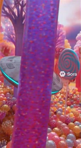 The Sweetest Planet: Alien Flies UFO Through a Giant Lollipop Forest (Candy Land) 🍭👽