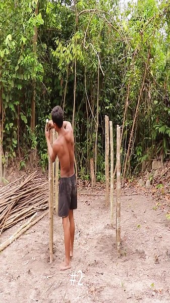 Discover the transformation of a simple structure into a dream home built entirely from sticks in the wild