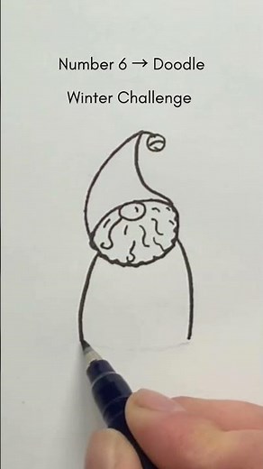 How to Draw a Gnome ✏️ Easy Doodle from the Number 6 #easydoodle #numberdoodle