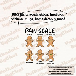 Funny Pain Scale Digitals, Christmas Nurse PNG, Funny Christmas PNG, Nurse Digitals, Gingerbread Man Sweater, Gift for RN Nurse - Etsy