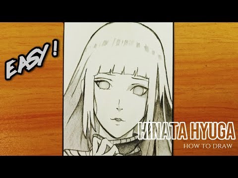 how to draw hinata hyuga easy step by step