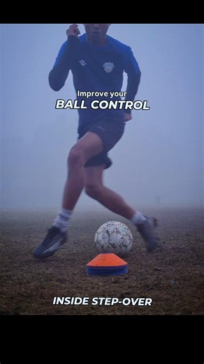 Improve your BALL CONTROL with Inside Step-over 🎯⚽️ #football #footballskills #shortsviral #soccer