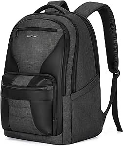 LIGHT FLIGHT Travel Backpack, Laptop Backpack for Men,17.3 Inch Computer Backpack Business Back Pack, Work Bag with USB Charging Hole, 40L Large Casual Daypack, Black grey