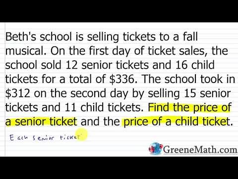 Systems of Equations Word Problems