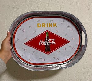 Vintage Coca-cola Serving Tray With Handles "drink Coca Cola" Galvanized Tin - Etsy