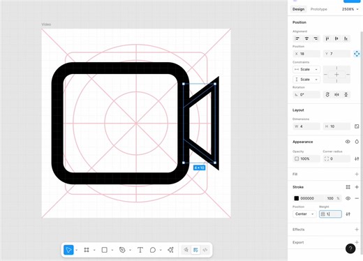 How to Draw a Video Icon in Figma (Full Process) 👇 | Hugeicons