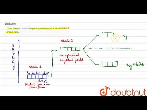 Draw figure to show the splitting of d orbitals in an octahedral crystal field.