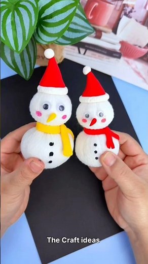 How to Make Snowman at Home | Christmas Craft Ideas | Easy Snowman DIY Craft | Christmas #shorts