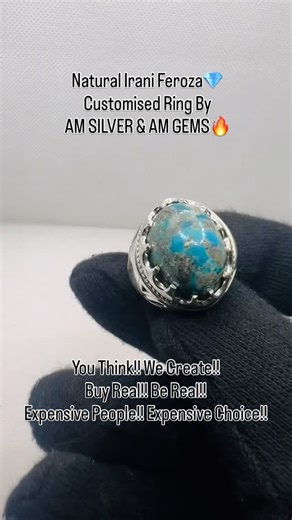 AM GEMS PUNE on Instagram: "Natural Irani Feroza Ring by @am_silver_rings and @am_gems_pune 💎 #viral #reels #hobby #jewelry #natural #fyp #explorepage✨ #usa #italy #dubai #germany #spain"