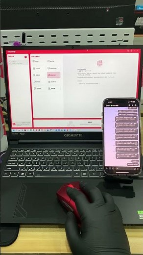 鍵鼠跨螢幕(上方) 滑鼠往螢幕上方移動就會到行動裝置畫面 示範#Cherry MW5500 功能介紹 #無線三模滑鼠 #無線滑鼠 #藍芽滑鼠 #8K回報率 #快充滑鼠