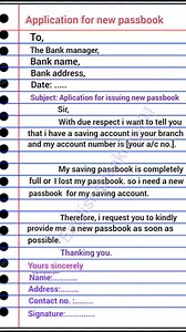 || Application for new passbook || | Englishspeaking401