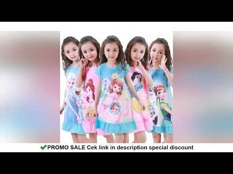 Girls Night Dress Summer Cartoon Snow White Frozen Princess Elsa Mermaid Print Toddler Girl Nightgow