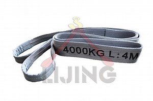 [Hot Item] 4t 4m Grey Flat Belt Lifting Webbing Slings Polyester Slings for Lifting
