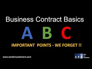Business Contract Basics - Important Points to Remember When Putting Together a Contract