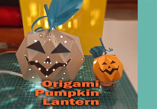 Glowing Origami Pumpkin Lantern