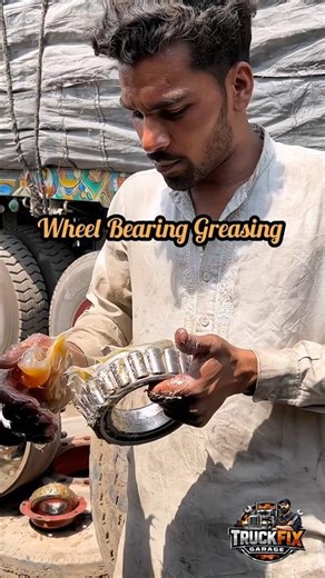 Perfectly Greasing a Giant Truck Wheel Bearing #truck #wheel #bearing #greasing #satisfying #viral
