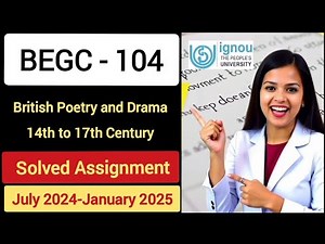 IGNOU BEGC - 104 Solved Assignment in English | Most Important Question