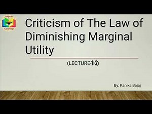 Criticism of The Law of Diminishing Marginal Utility | Criticism of diminishing MU | Part-12 | EK:)