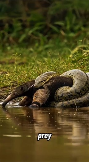The python preyed on its prey and swallowed it, which was three times its size. #animal #wildlife