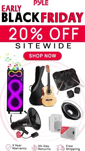 Black Friday Starts Now! Get 20% OFF Sitewide at PyleUSA! Free Shipping!