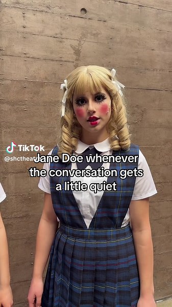 Jane might be a little terrifying… but it’s okay, we still love her!! 😅😅 Come see the Green Cast’s amazing Jane Doe this Saturday on Ride the Cyclone’s closing night, or see the Blue Cast on Friday! (or check out our livestreams on YouTube 😛) #ridethecyclone #janedoe #highschooltheatre #musicaltheatre #cunkonearth