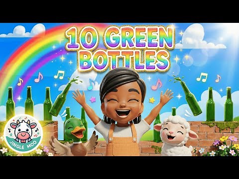 10 Green Bottles Sitting On A Wall | Nursery Rhymes & Song by Jingle Moo