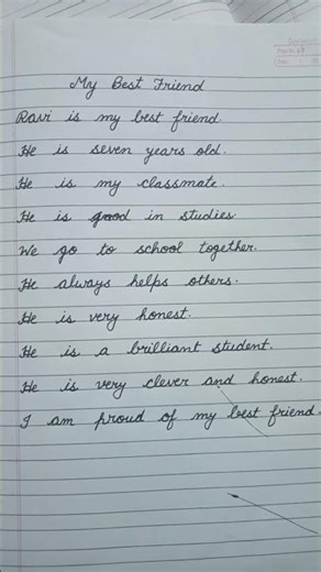 My best friend essay in English// 10 lines on my best friend #english #cursive