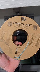 When I work with new filament, I do my best to stick to the manufacturer's specs, especially when the new filament is as unique as Timeplast. I'm loading this filament in the AMS HT for another 12 hours, as the first 16 hours doesn't appear to be enough. After looking at the additional info, I see they recommend 24 hours of dry time before the first print. I'm thankful I have so many filament dryers 😅. Once this dries for another 12 hours (a total of 28 hours at 65 degrees) then I will try extr