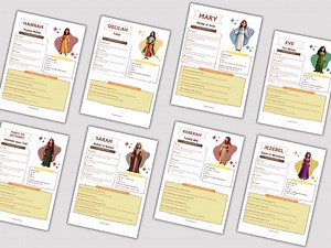 Printable Character Bible Study, Bible Character Study Women, Bible Studies for Kids, Christian Education Tool, Women Bible Characters - Etsy