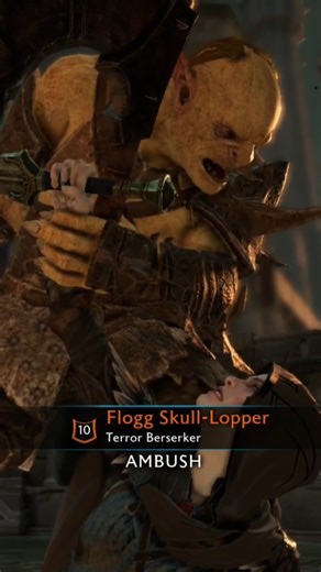 Tûka the Cope and Flogg Skull Lopper attack Ranger #shadowofwar #shadowwarrior #shorts