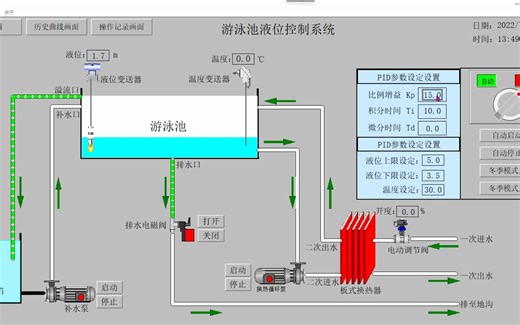plc智能泳池液位控制系统设计（S7-200 组态王）