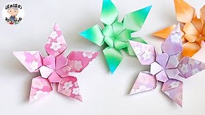 【折り紙】立体的な花の折り方　簡単で可愛い5枚花びらの花　origami flower【音声解説あり】 / ばぁばの折り紙 – ばぁばの折り紙チャンネル