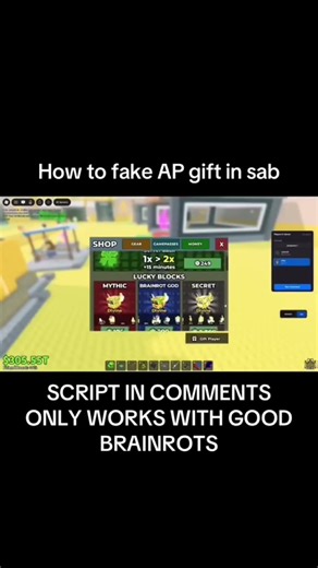 Steal A Brainrot New Script 2026 #roblox #shortvideo #admingui #anticheatbypass #brainrot