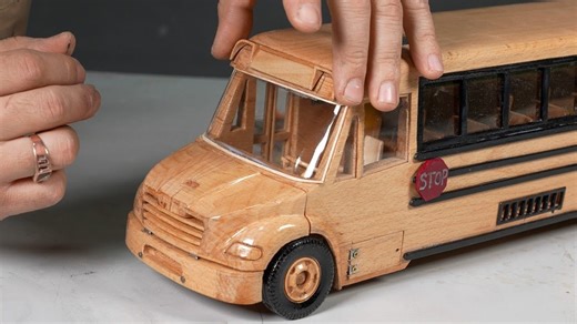School Bus out of wood | Awesome Woodcraft