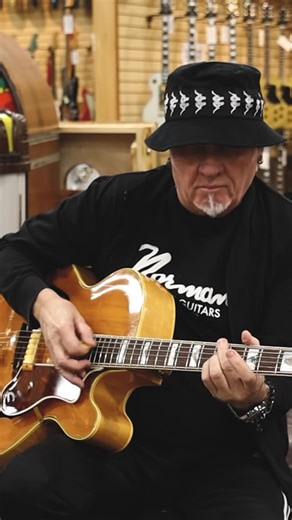 Normans Rare Guitars on Instagram: "Vintage guitar for today’s new episode of #GuitarOfTheDay with Nick playing a 1951 @epiphone Zephyr Regent available here at #NormansRareGuitars! **MUST WATCH FULL EPISODE ON OUR @YOUTUBE CHANNEL, LINK IN BIO! What do you think of #Epiphone #ElectricGuitar? • Guitars & Basses available for purchase on @reverb! • GUITARIST: @michaellemmo CAMERA GIRL: @manalophoto"