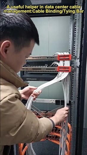 A very useful helper in data center cable management process: the Cable binding/tying bar.