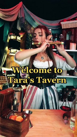 Welcome, adventurer, grab a drink and enjoy the show 🍻😊!Prop Weapons! #tavern #taverncore #tarabarkeep #leaves✨🍃 #elf #elven #elfoc #elvenoc #barkeep #dnd