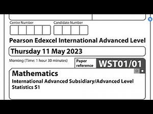 Statistics S1 May/june 2023 Q1 IAL WST 01/01 Pearson Edexcel Topic: Histogram, Interpolation,