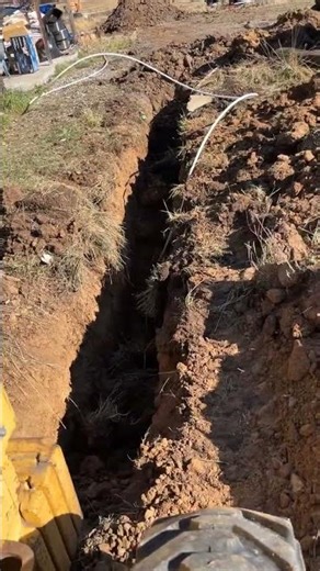Water line digging #backhoeexcavator #caterpillar #waterline
