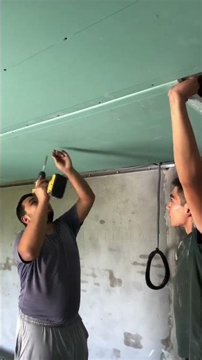 Framing To Finish: Modern Ceiling Evolution⏳#ConstructionShorts #HomeRenovation #DrywallInspiration