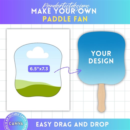 Church Fan Canva Template, Paddle Fan Editable Template, Blank Fan Template, Wedding Paddle Fan, Sublimation, Canva Frames Drag and Drop - Etsy