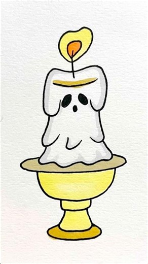Learn how to draw a spooky Halloween candle step by step, easy and fun drawing for kids to follow