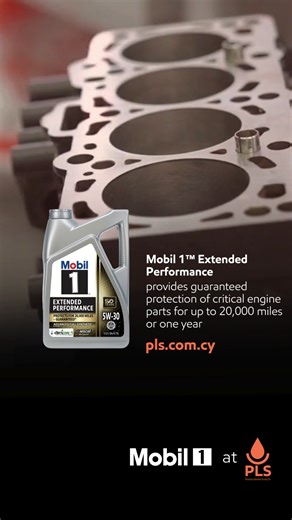 Drive further. Protect smarter. Mobil 1™ Extended Performance is a premium full‑synthetic motor oil engineered to protect critical engine parts for up to 20,000 miles or one year—guaranteed. With its advanced Triple Action Formula, it offers exceptional thermal and low‑temperature protection, helps remove sludge in just one change, and maintains peak engine performance—even under severe conditions. 🔗 pls.com.cy #PLSCyprus #MobilPartner #Mobil #MobilCyprus #Mobil1 | Premium Lubrication Services
