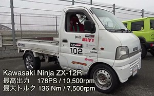 【JDM】搭载Ninja ZX-12R引擎的世界最速の微卡！？