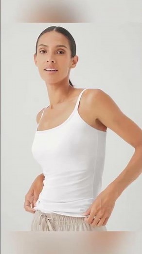Organic Cotton Camisole Tank Top with Built-in Shelf Bra