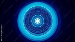 a arrangement of concentric circles in various shades of blue, creating an illusion of depth and motion.