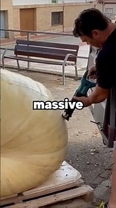 🎃Chainsaw vs Giant Competition Pumpkin #pumpkin #chainsaw #shorts