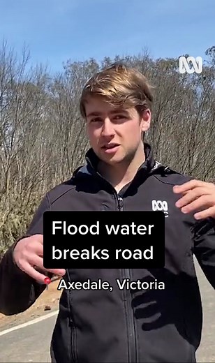A key road in and out of the town of Axedale in Central Victoria has been destroyed by fast-moving flood waters #Floods #VicFloods #Victoria #Axedale #Bendigo