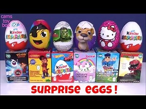 SURPRISE EGGS KINDER CHOCOLATE OPENING TOYS FUN